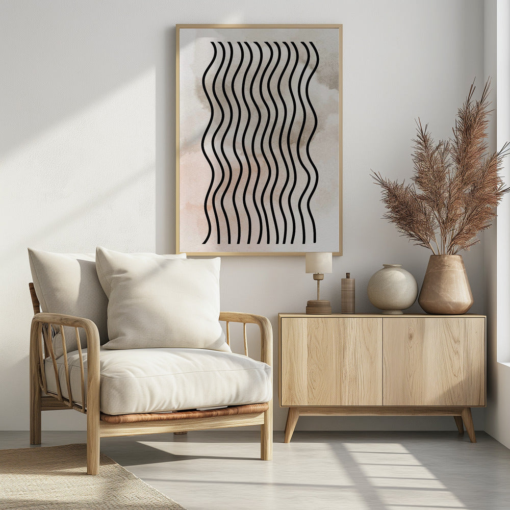 Gebogen ritmelijnen | Poster
