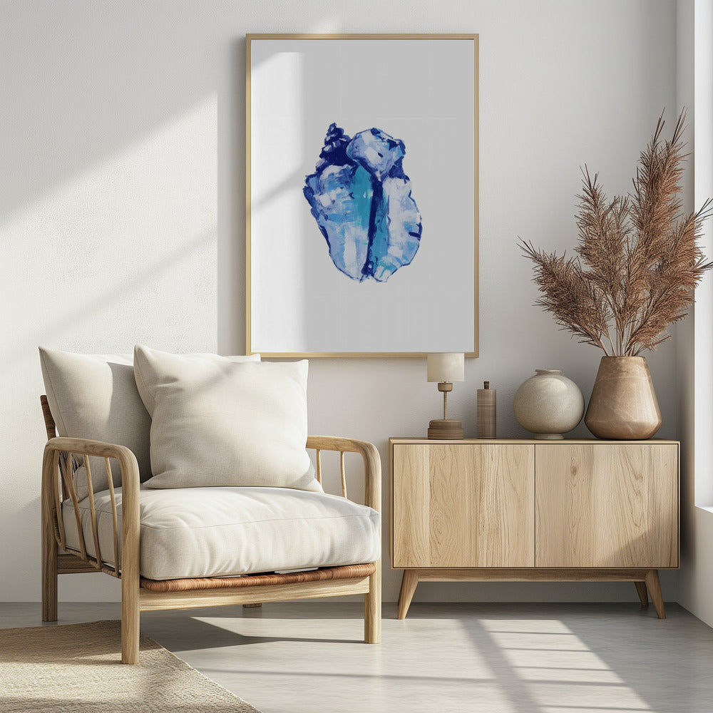 Blauwe schelp op witte achtergrond nr. 1 | Poster