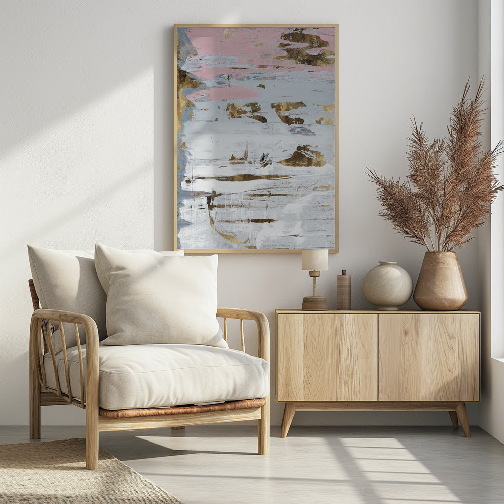 Abstract Zachte Witten 2 | Poster