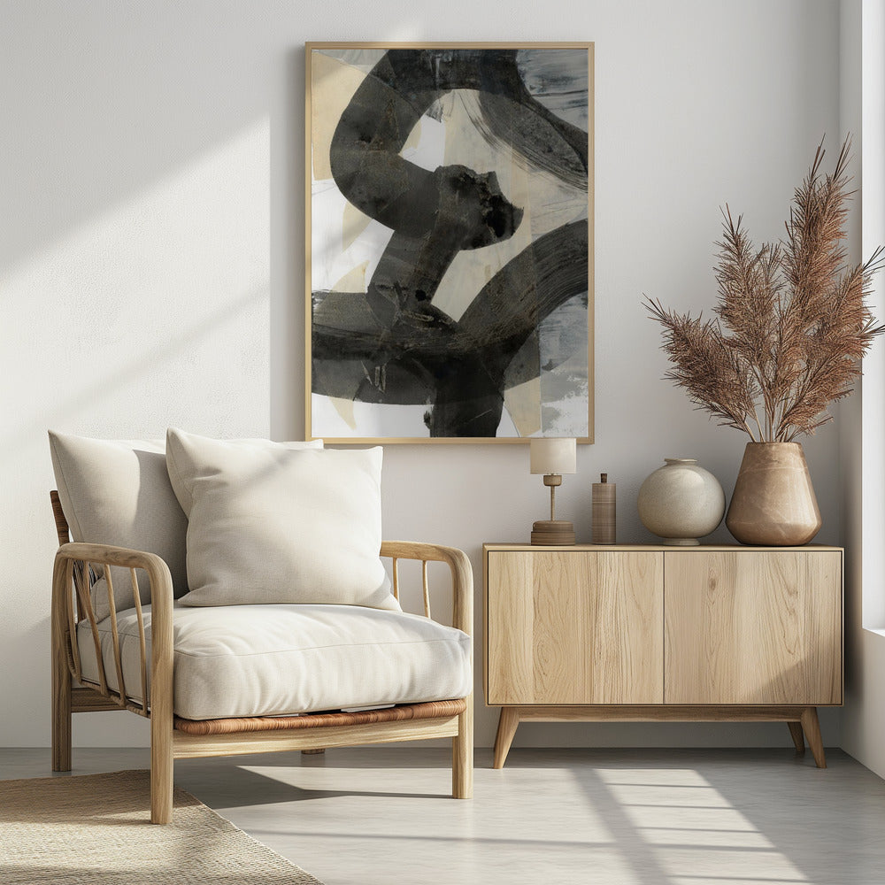 Abstract Gehamerd Zwart Neutraal 1 | Poster