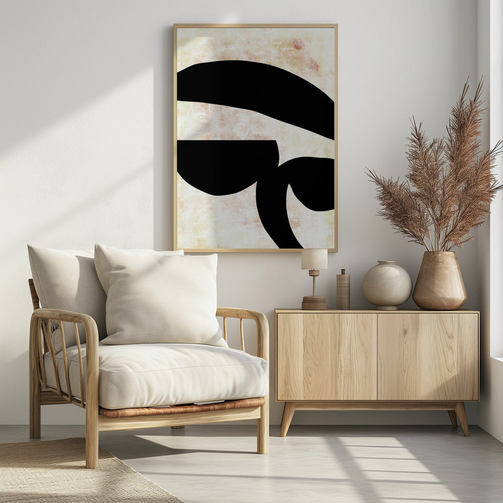 Abstracte zwarte vormen print nr. 4 | Poster