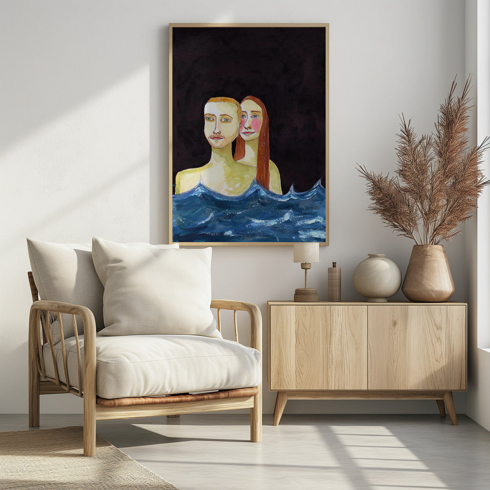 Het zwemmende paar | Poster