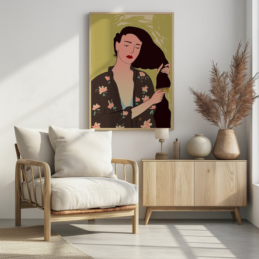 Vrouw met lang haar | Poster