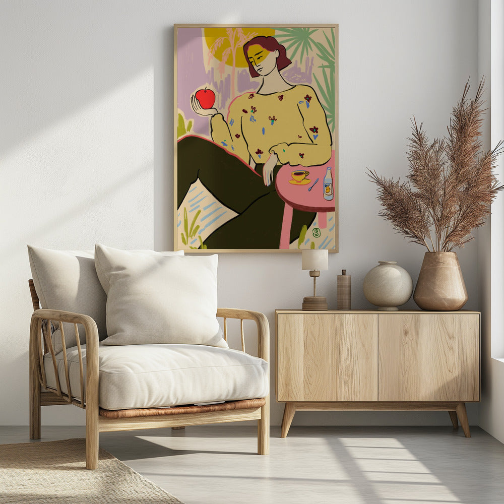 Vrouw met appel | Poster