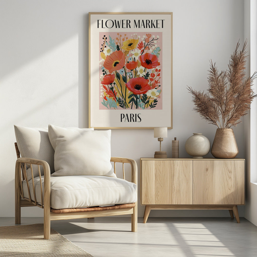 Bloemenmarkt Parijs Frankrijk | Poster