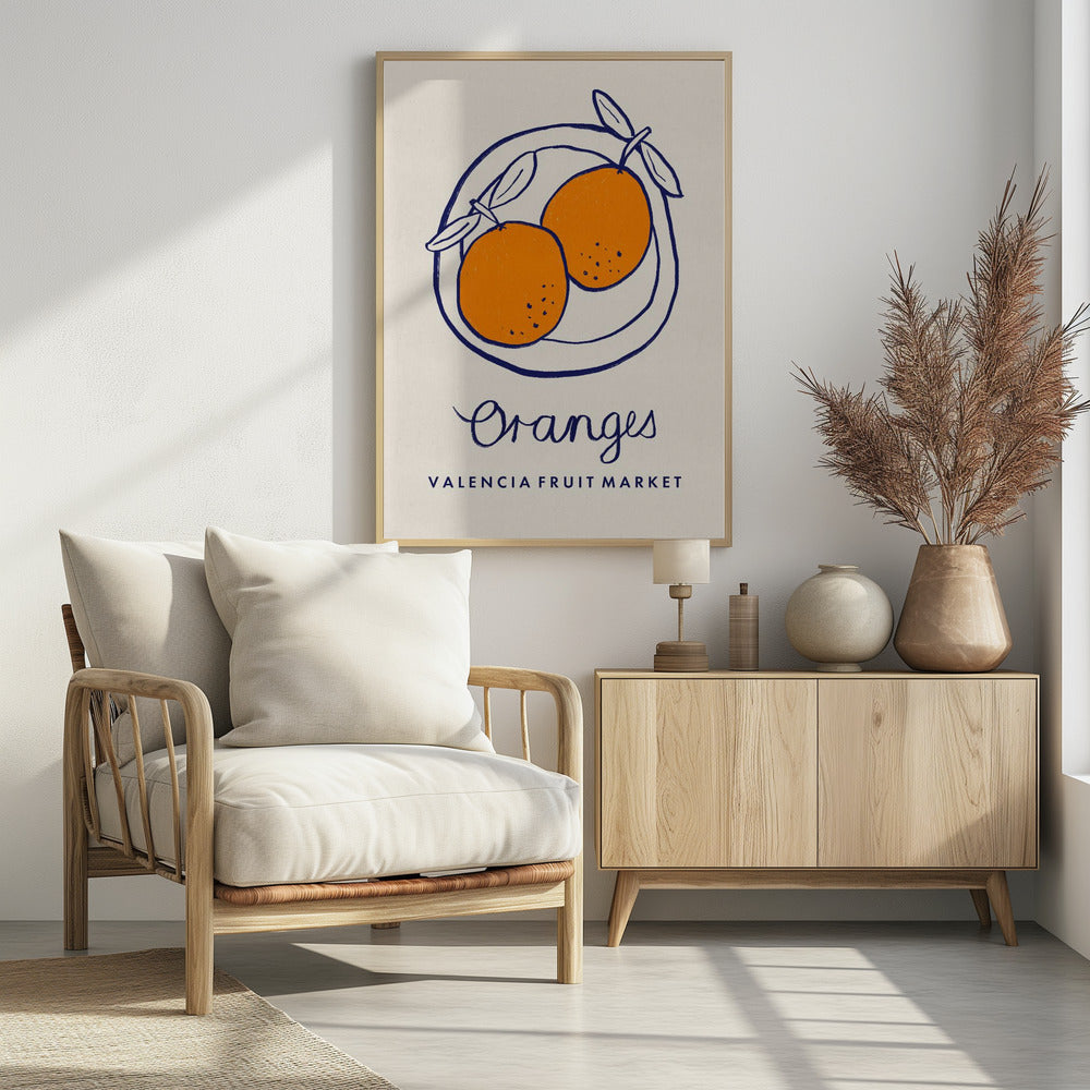 Eetkunst - Sinaasappels Valencia Fruitmarkt | Poster