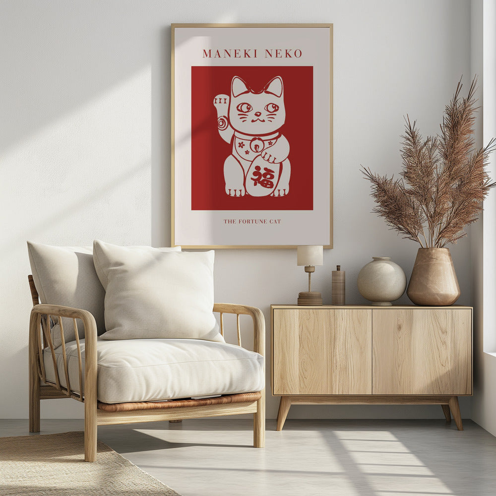 Maneki-Neko Kat Rood | Poster