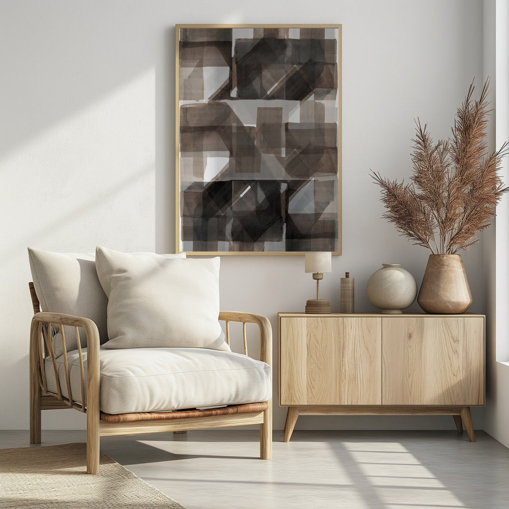 Abstract Donker Gehamerd 2 | Poster