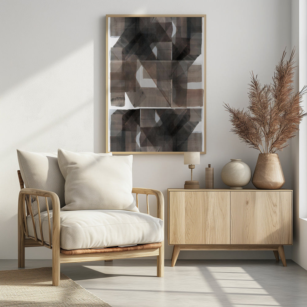 Abstract Donker Gehamerd 1 | Poster