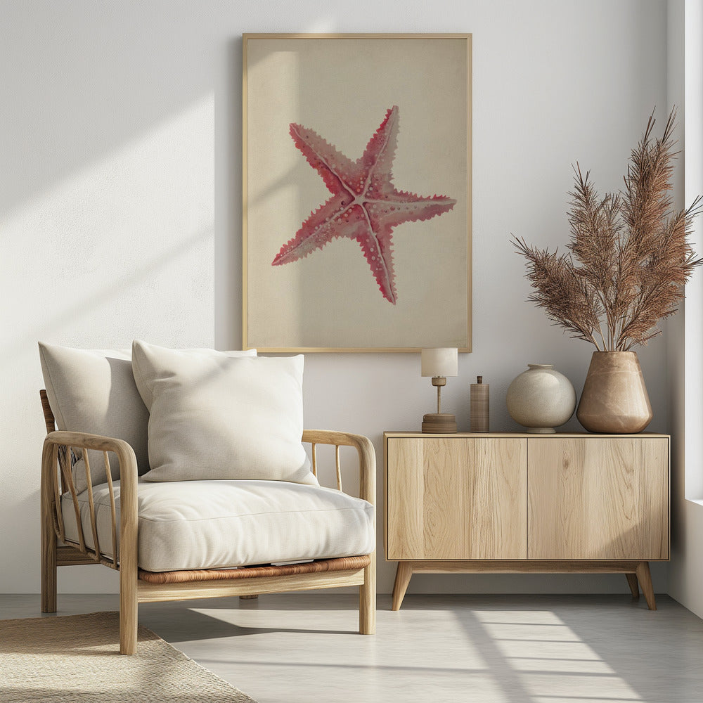 Vintage zeester schilderij | Poster