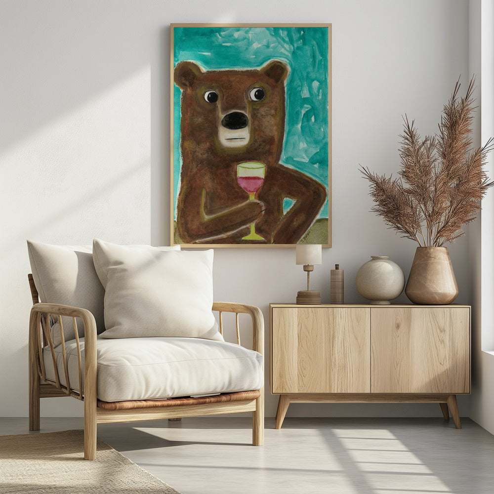 Meneer Beer aan de balie | Poster