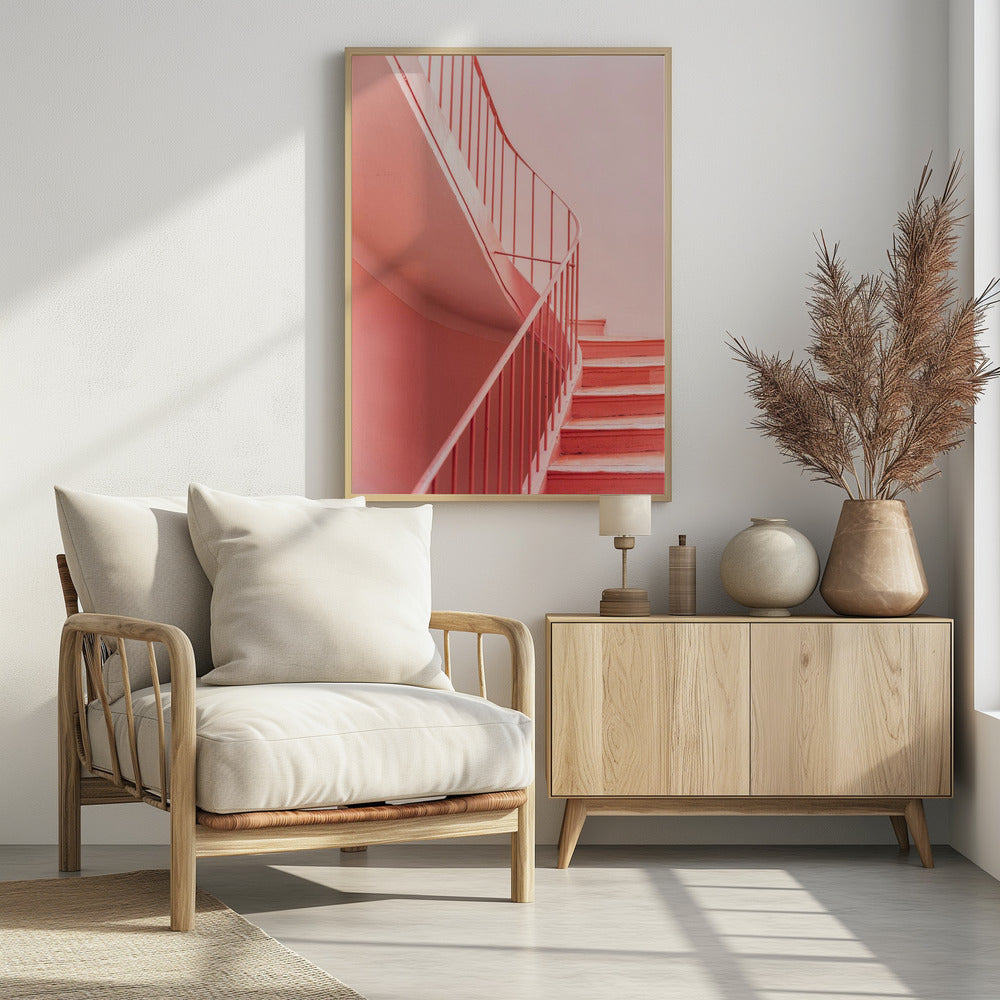 Pink Steps Cannes | Architectural Minimalism | Poster