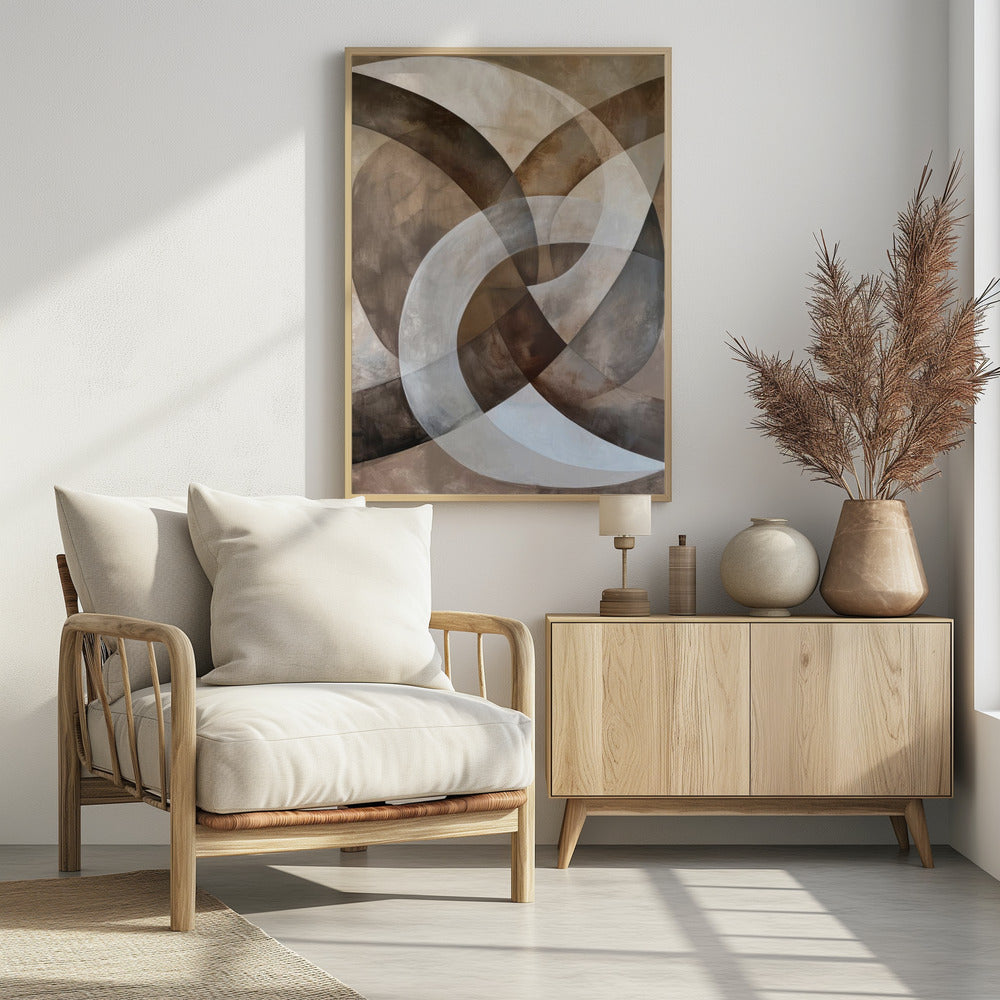Abstracte kunst beige bruin geo abstract | poster