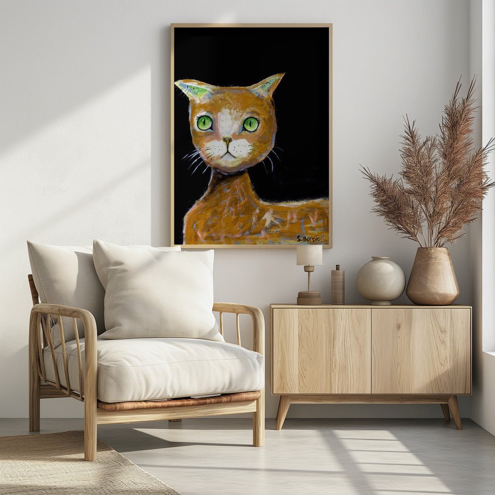 De bruine kat met grote ogen | Poster