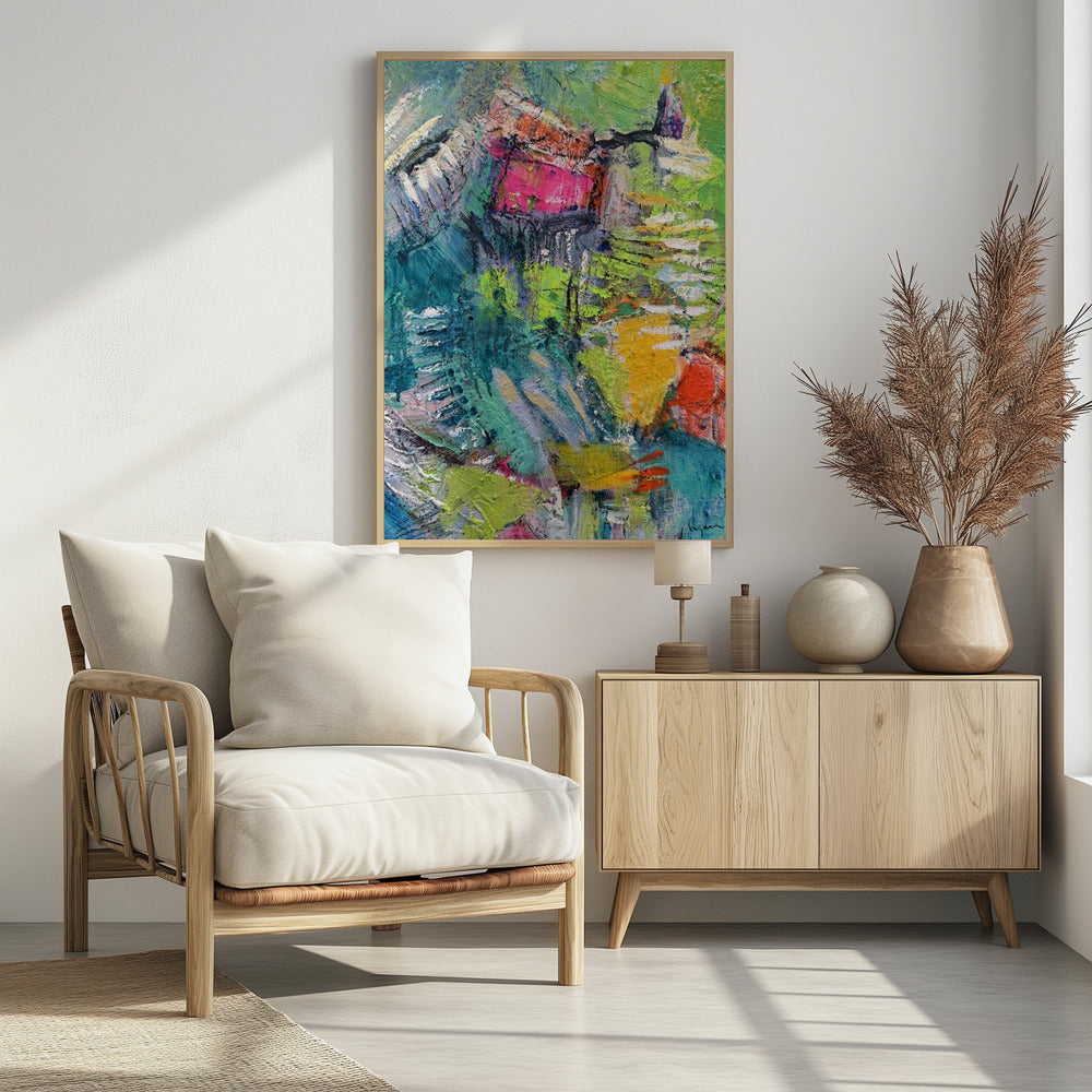 Expressionistisch kleurrijk abstract | Poster