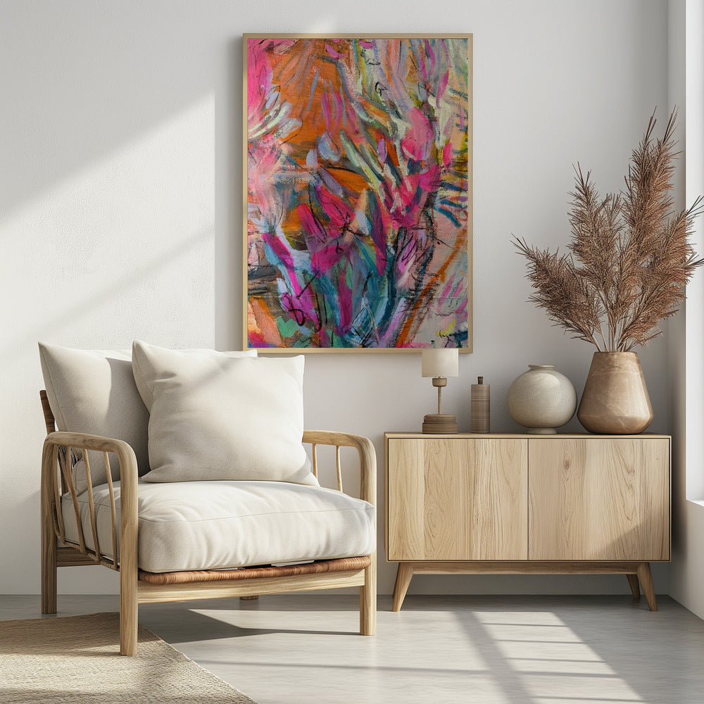 Roze abstracte bloemblaadjes | Poster