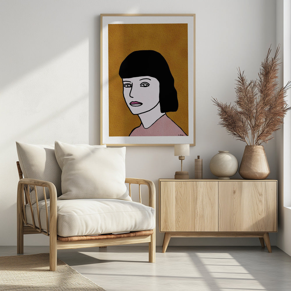 Dame kijkt | Poster