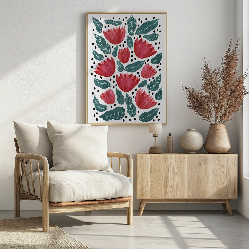 Rode bloemen II | Poster
