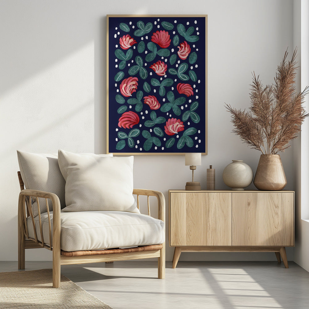 Rode bloemen III | Poster