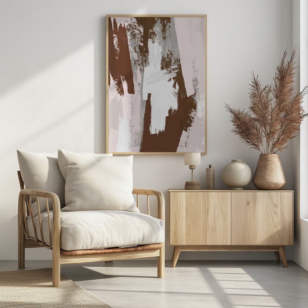 Abstracte bruine verf | Poster