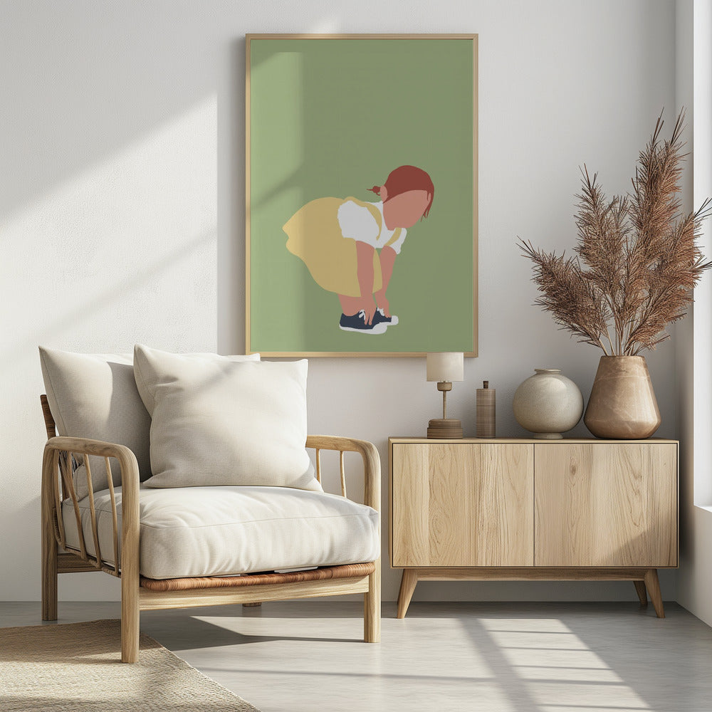 Lilou - Silhouet van een roodharig meisje | Poster