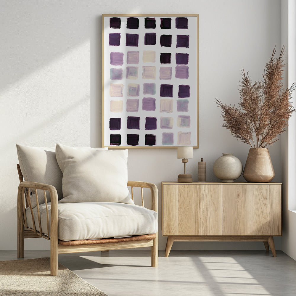 Purple Checkered Square Print | Poster