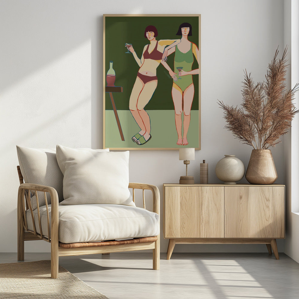 Loungende dames | Poster