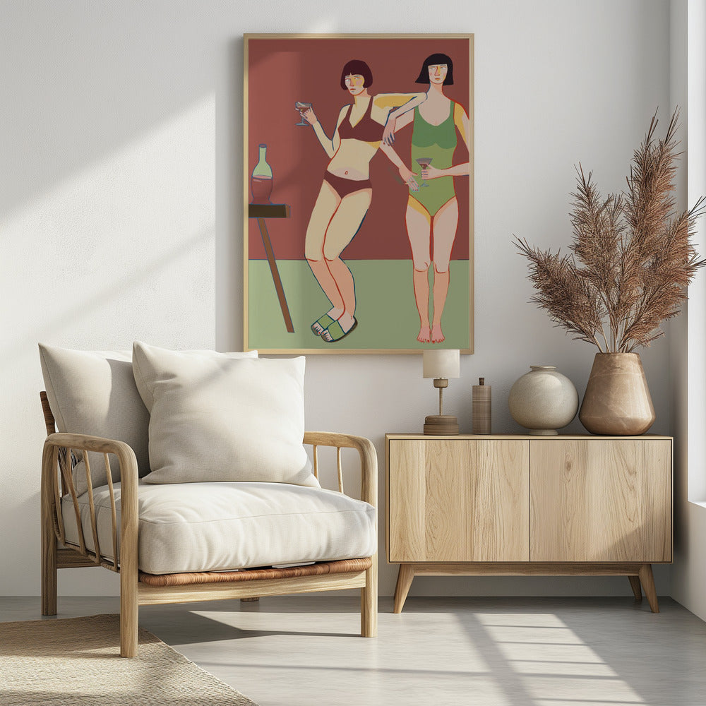 Loungende dames | Poster