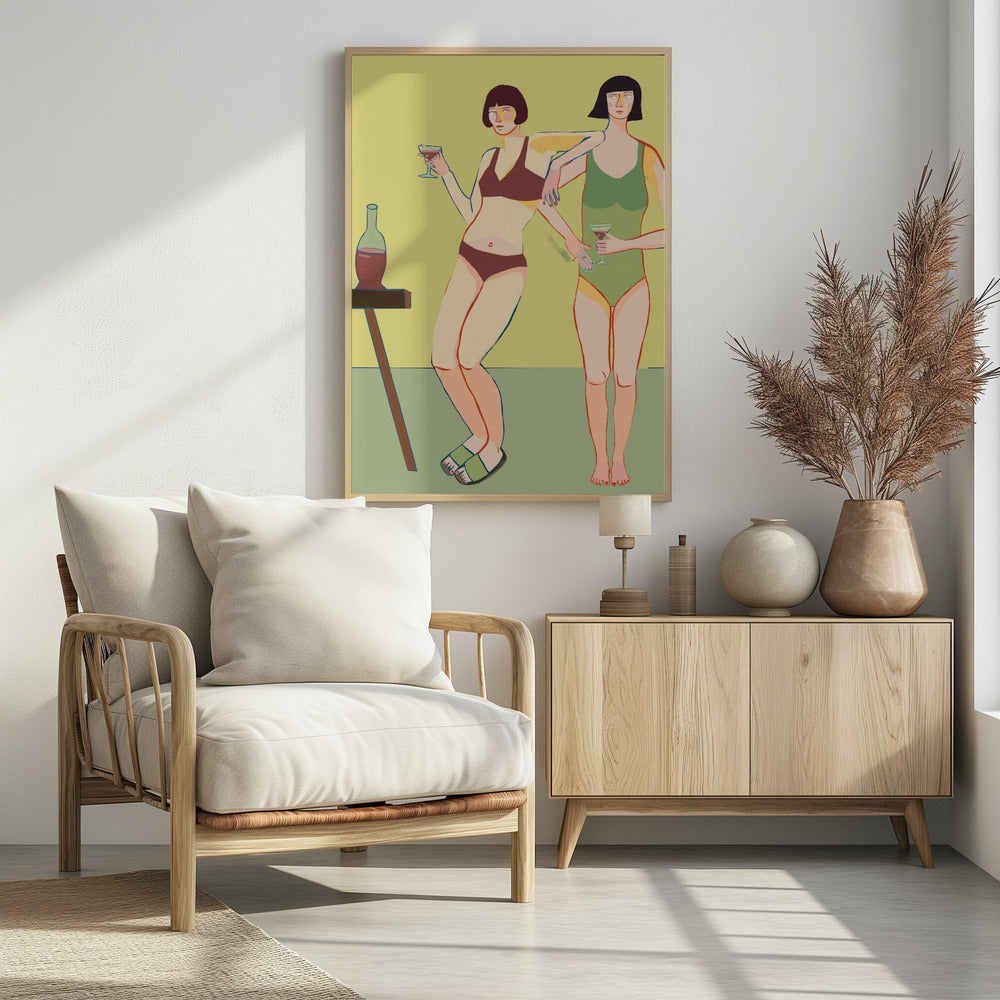 Loungende dames | Poster