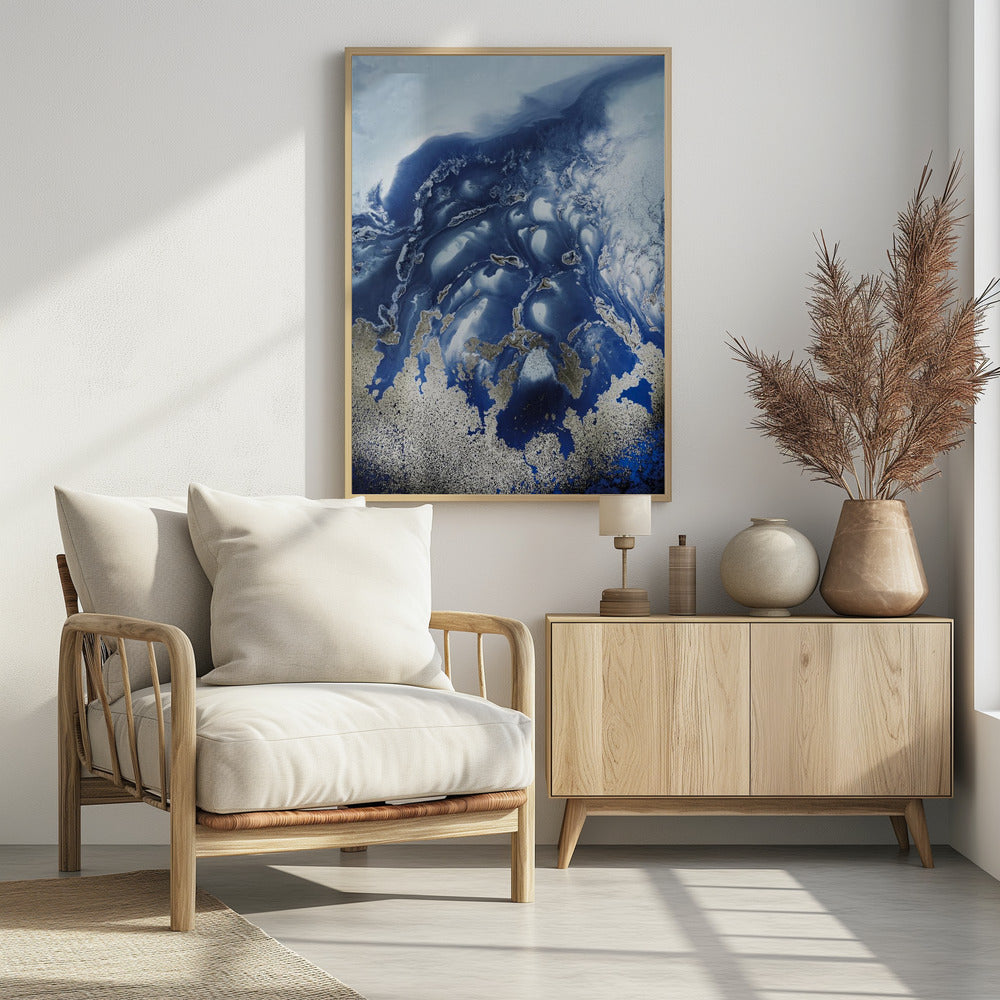 Soothing -" Ocean Wave Waltz 1" - Watercolor waves | Poster