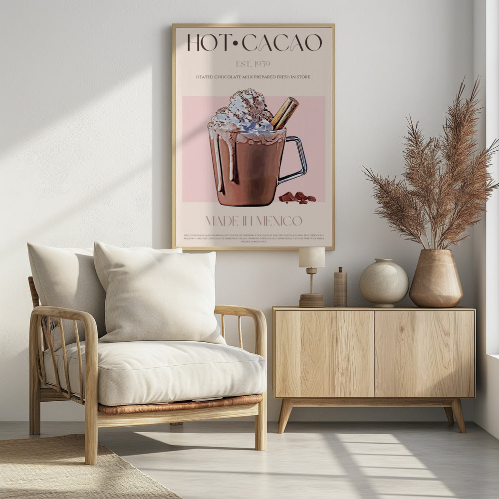 Een mok romige, warme cacao | Poster