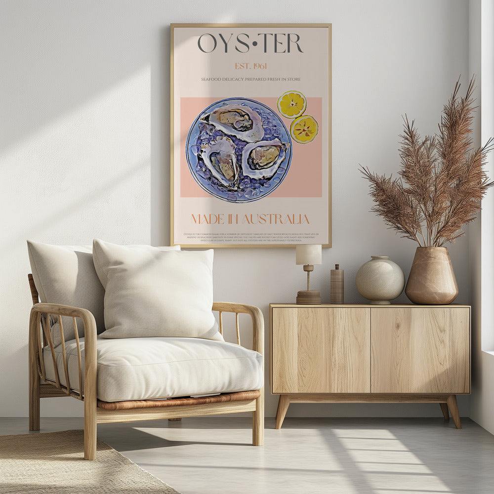Verse oesters met citroenschijfjes | Poster