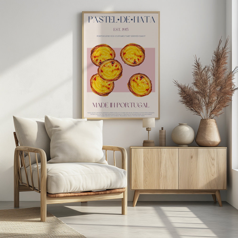 Traditionele Portugese eiercustardtaart | Poster