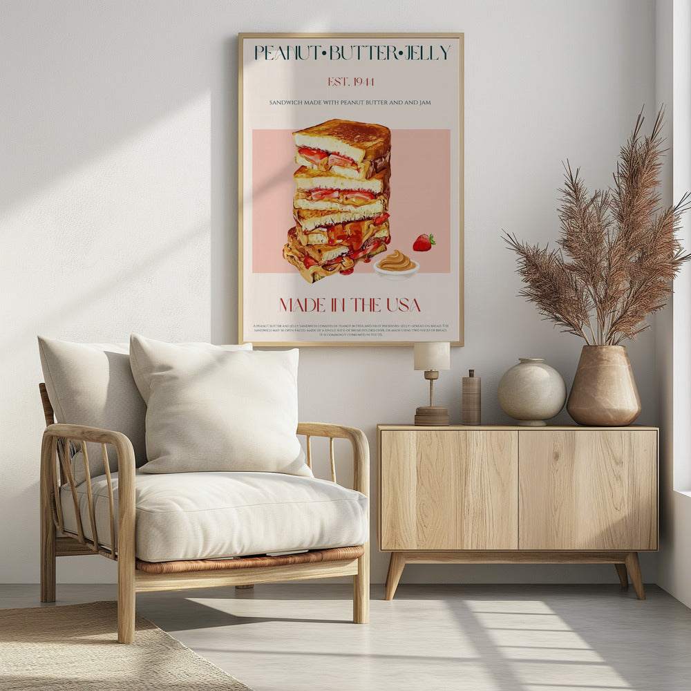 Pindakaas en jam sandwich stapel | Poster