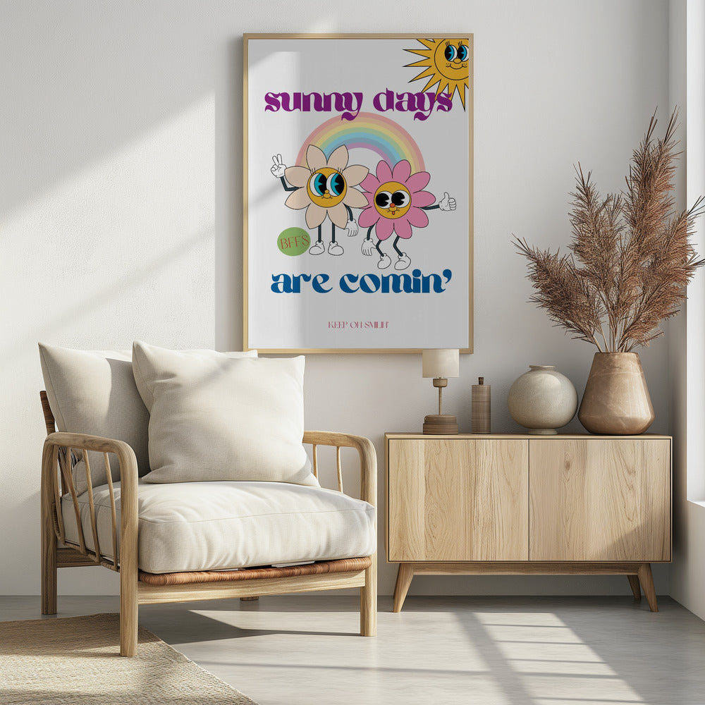 Lachende bloemenpersonages | Poster