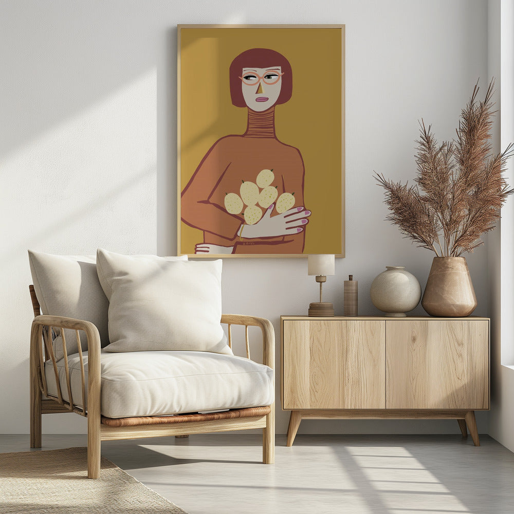 Dame met citroenen | Poster