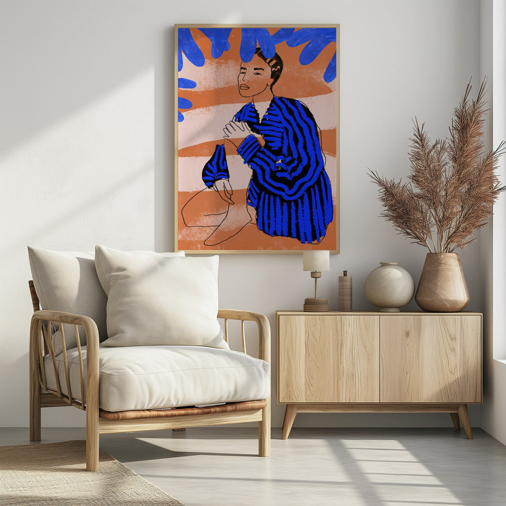 Blauwe Gestreepte Dromen | Poster