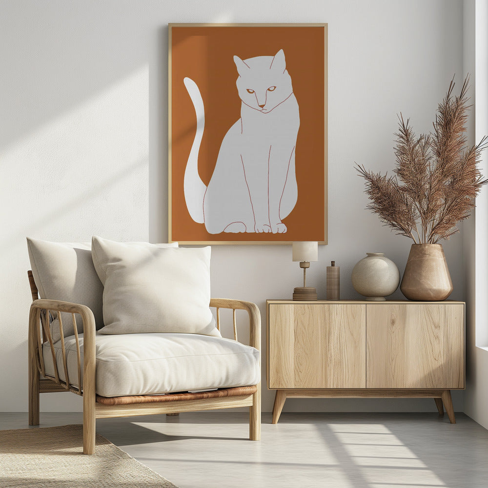White and orange cat | Poster