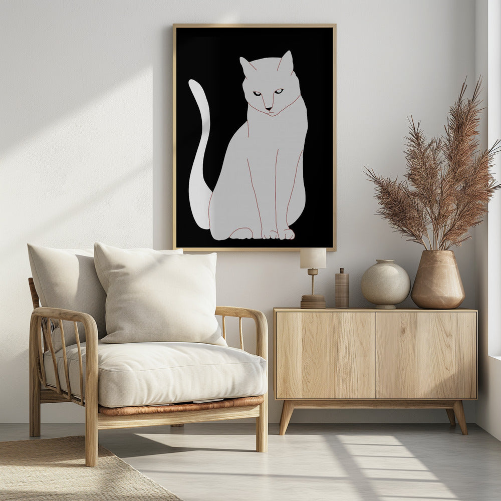 White and black cat | Poster