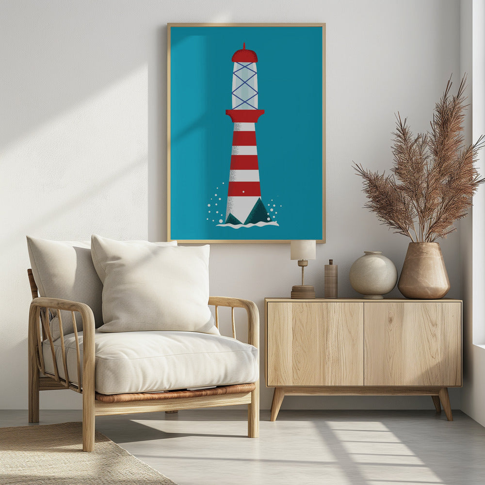 Gestreepte vuurtoren | Poster