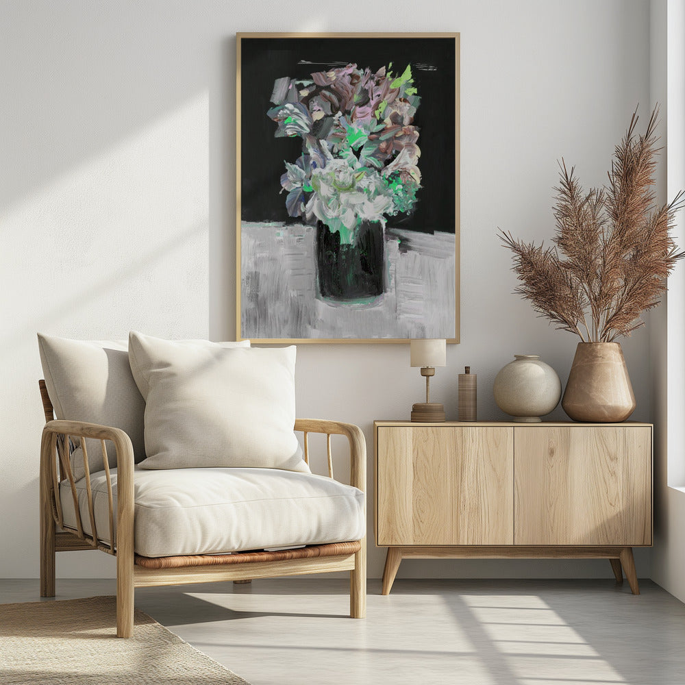 Kleurrijke bloem met vaas | Poster