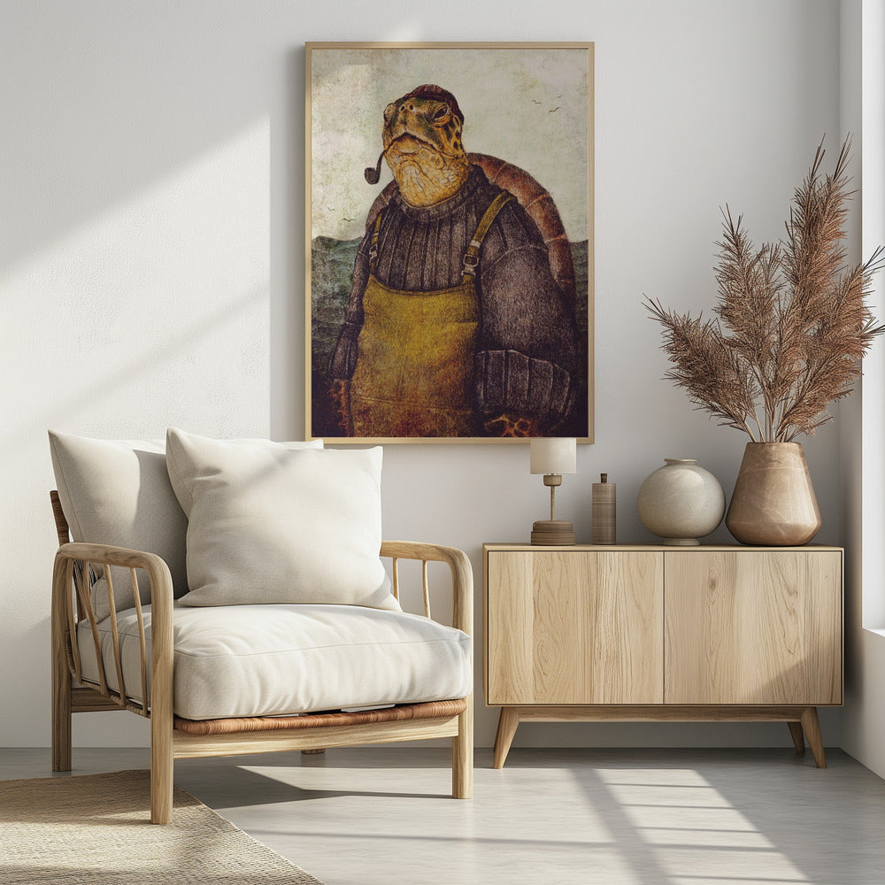 Vintage stijlvolle schildpad | Poster