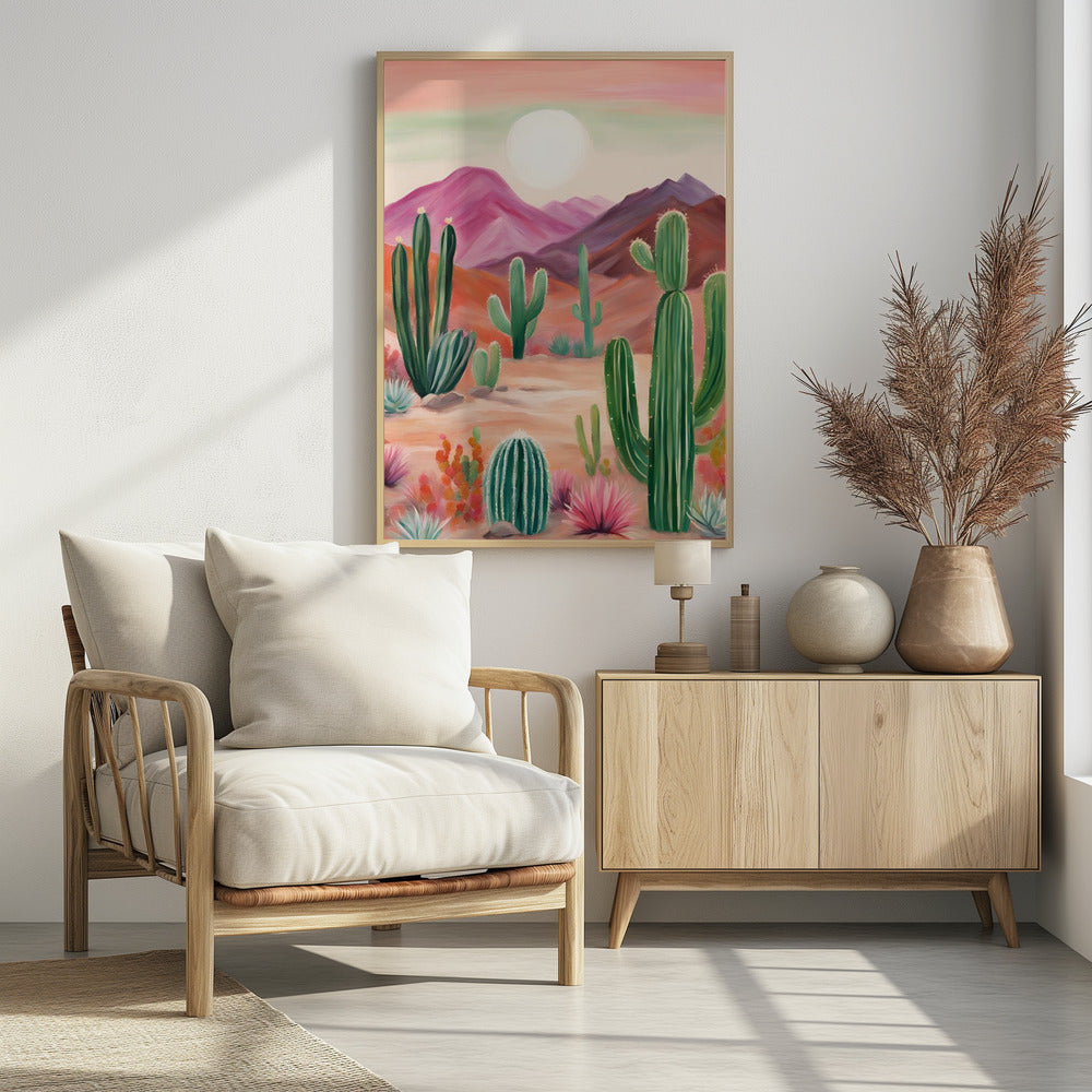 Een levendig woestijnlandschap | Poster