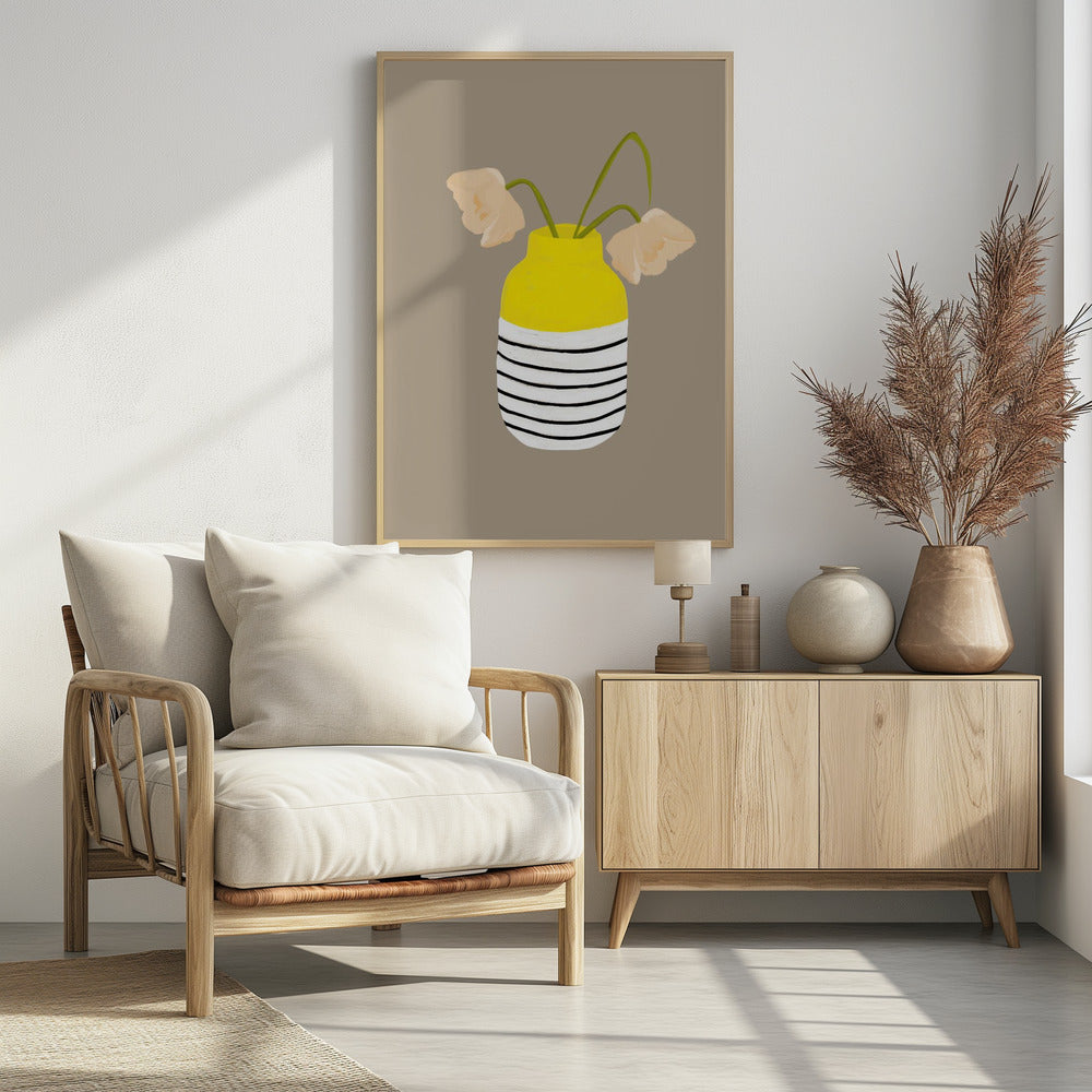 Gestreepte vaasbloemen | Poster