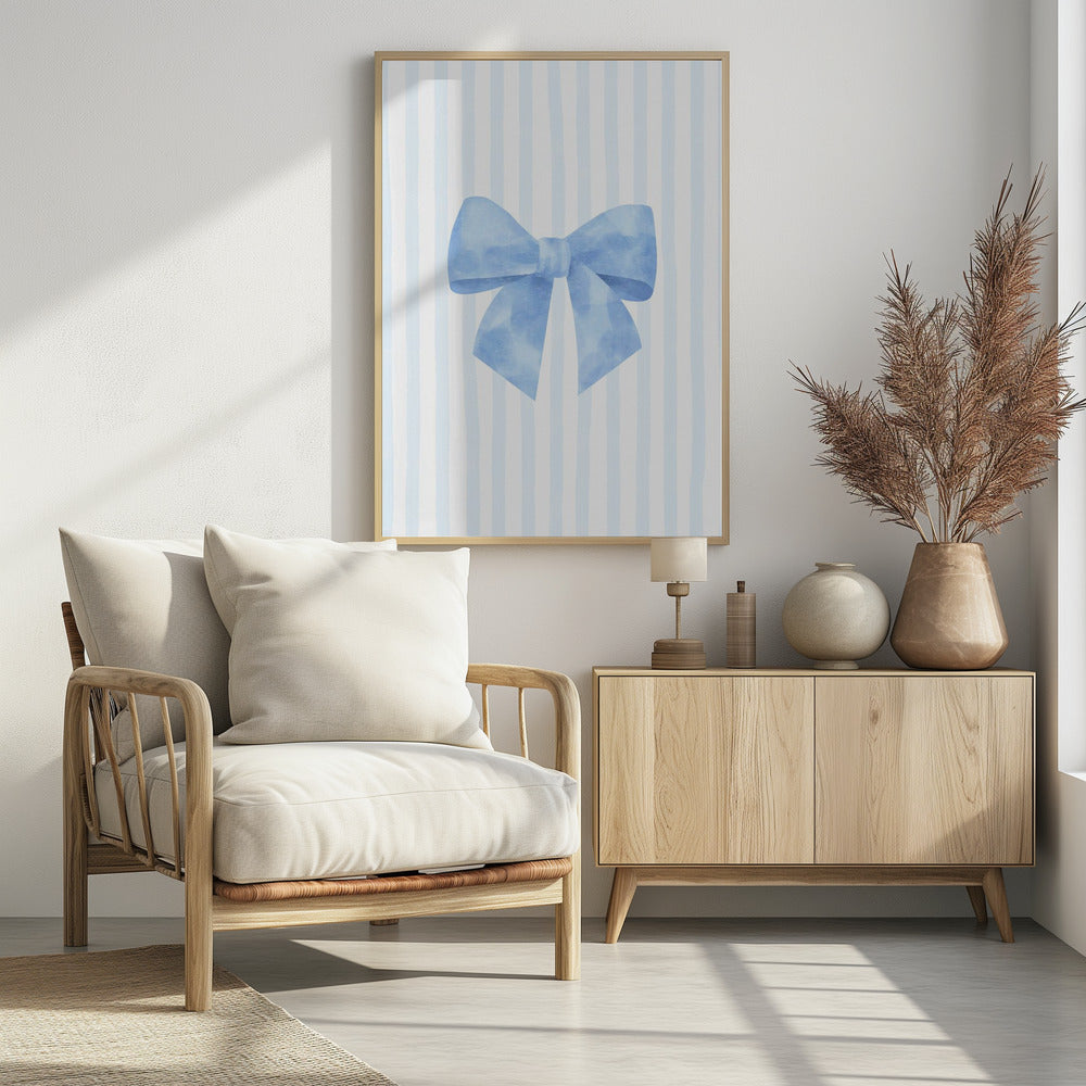 Elegantie met blauw lint | Poster