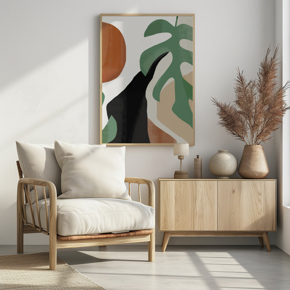 Abstracte kunst tropische bladeren | Poster