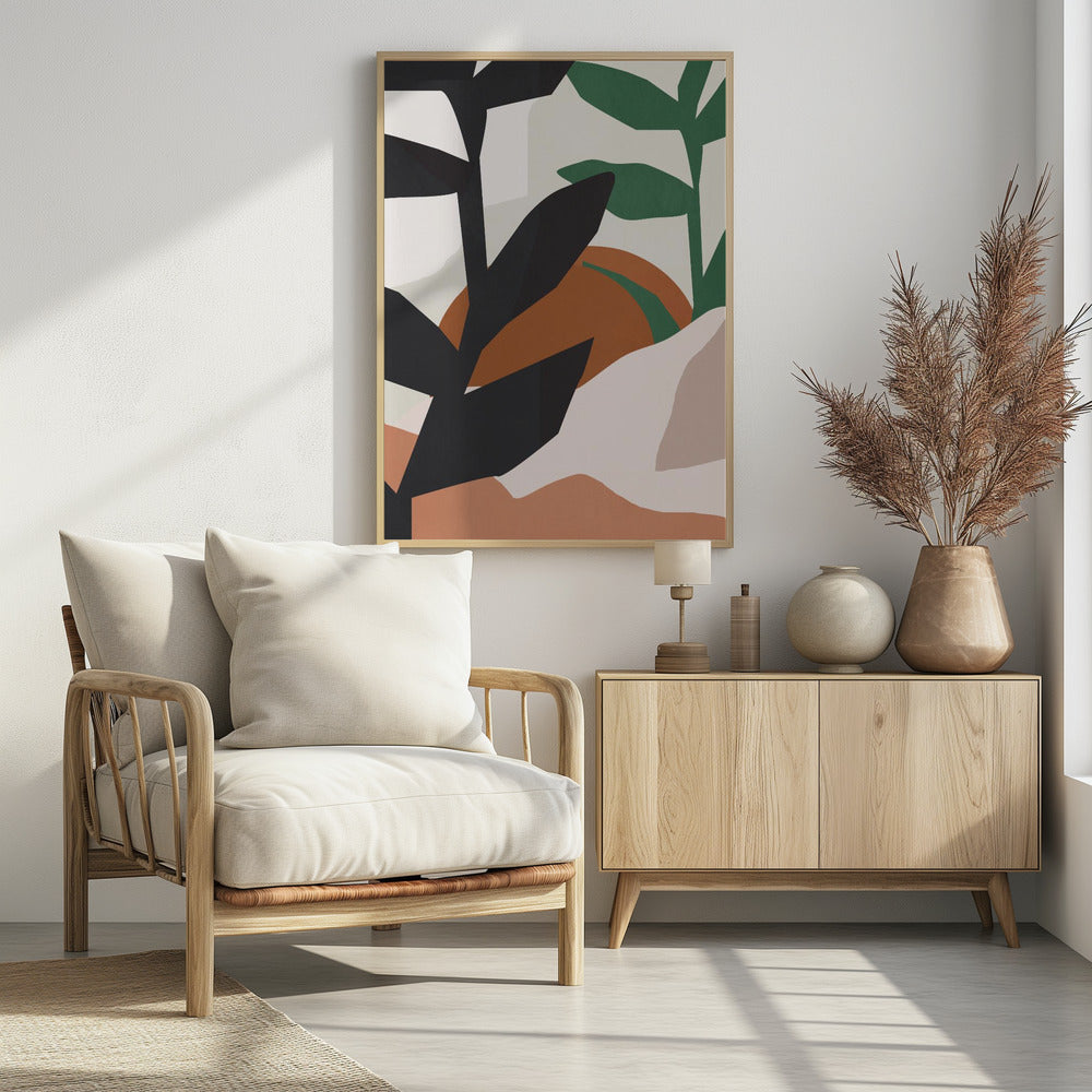 Abstracte kunst tropische bladeren | Poster