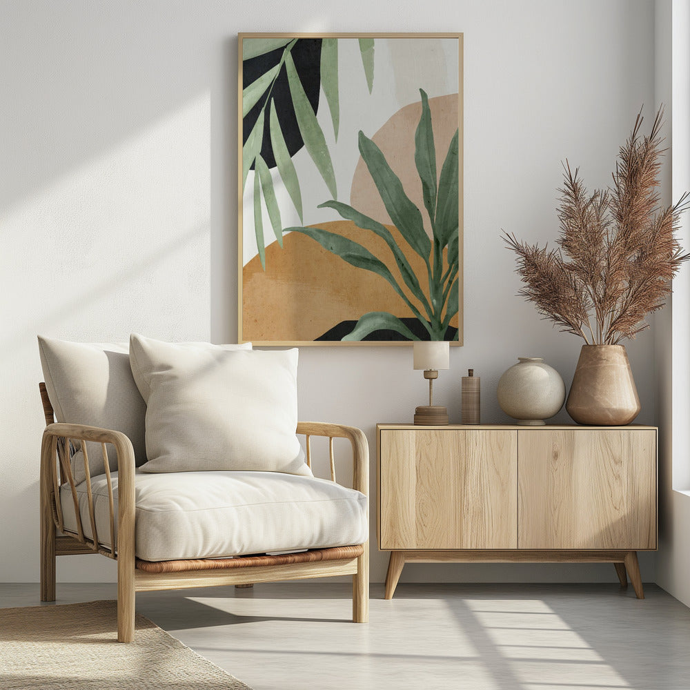 Abstracte kunst tropische bladeren | Poster