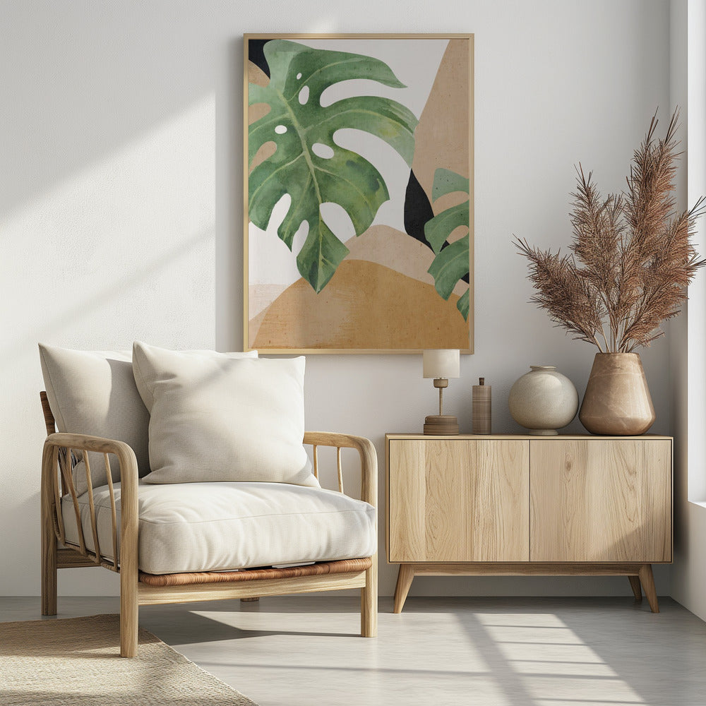 Abstracte kunst tropische bladeren | Poster