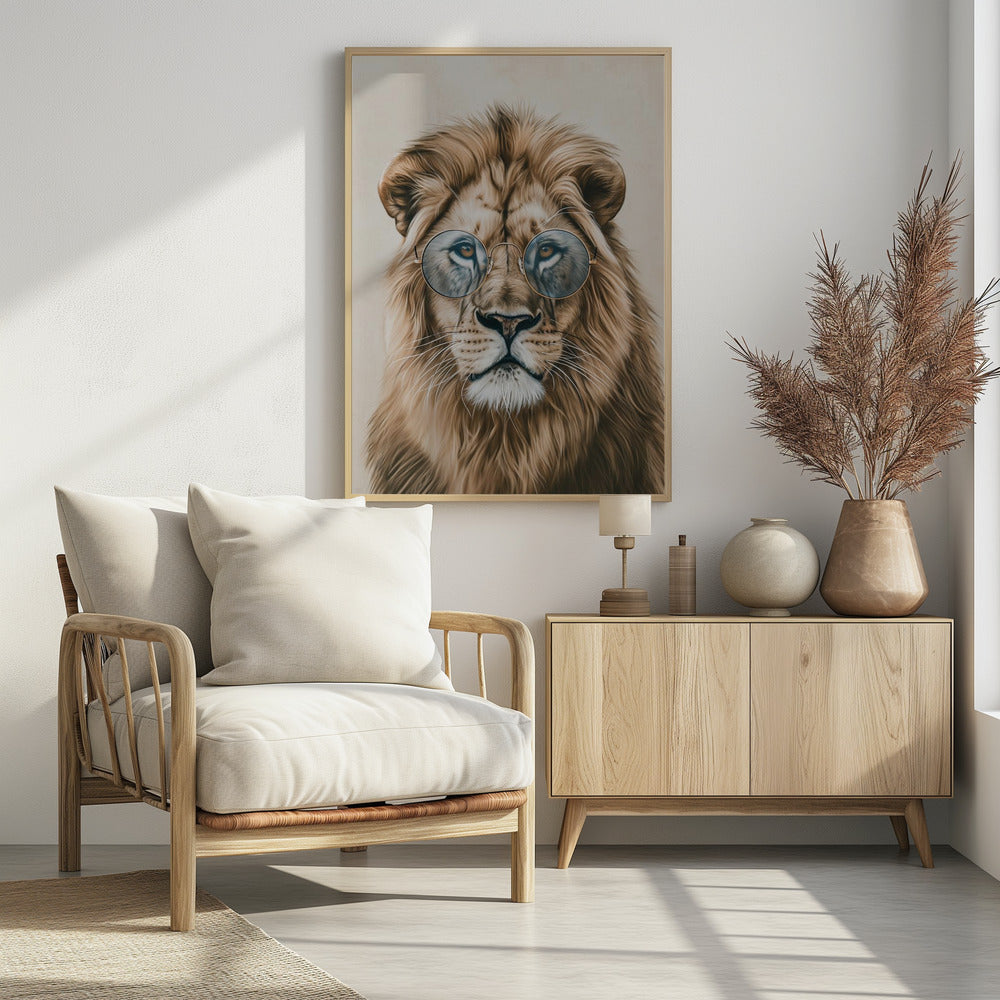 Leeuw met bril | Poster